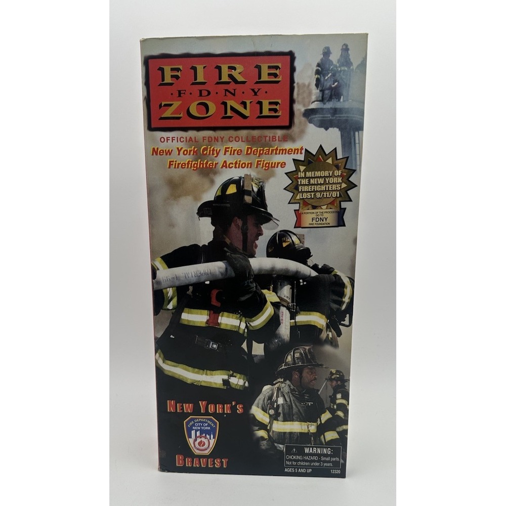 FDNY FIRE ZONE NYC FIREFIGHTER 12" ACTION FIGURE NEW YORK'S BRAVEST NEW